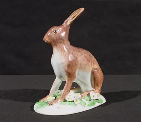 Figur eines Hasen, Plymouth, Markierung 2 in Rot, 1769-70